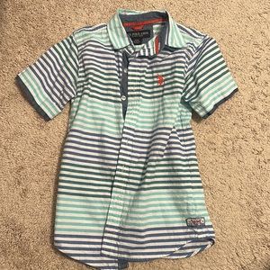 Button up collared shirt.